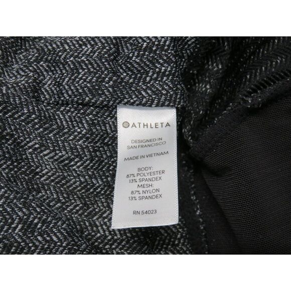 Womens Athleta Gray Yoga Pants Gym Workout Size M Herringbone High Waist Spandex - Picture 6 of 7